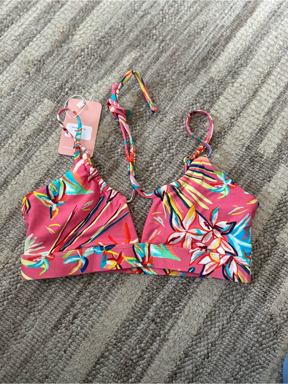 Midori Hanalei Lena Top - Pink Tropical Floral Swim Top